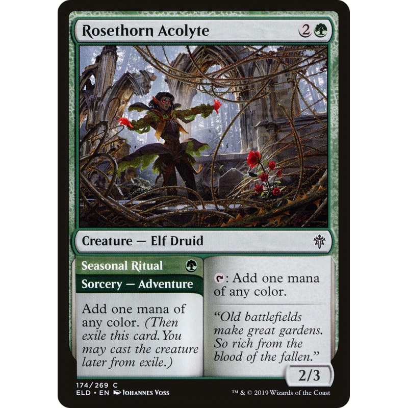 Rosethorn Acolyte // Seasonal Ritual (ELD-174) - Throne of Eldraine