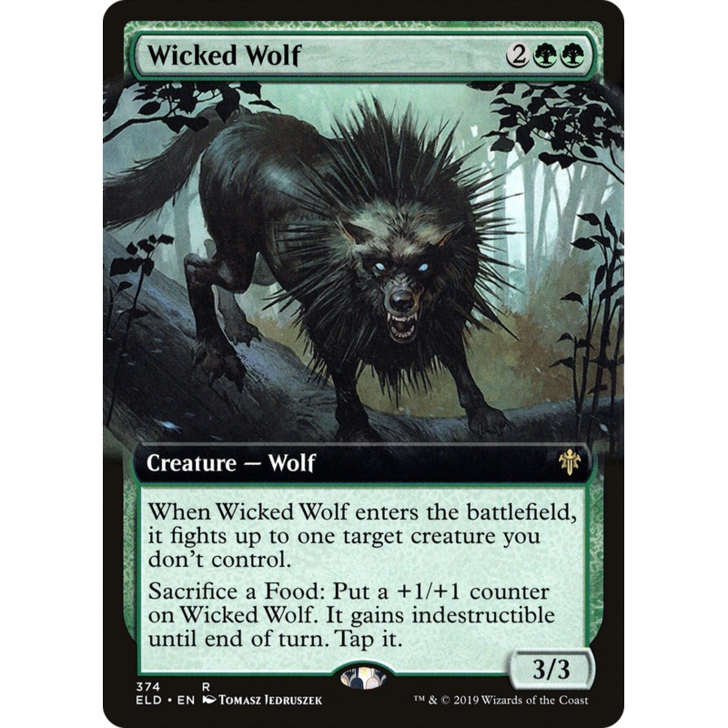 Wicked Wolf (ELD-374) - Throne of Eldraine: (Extended Art)
