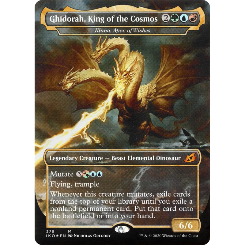 Illuna, Apex of Wishes (IKO-379) - Ikoria: Lair of Behemoths / Ghidorah, King of the Cosmos (Borderless)