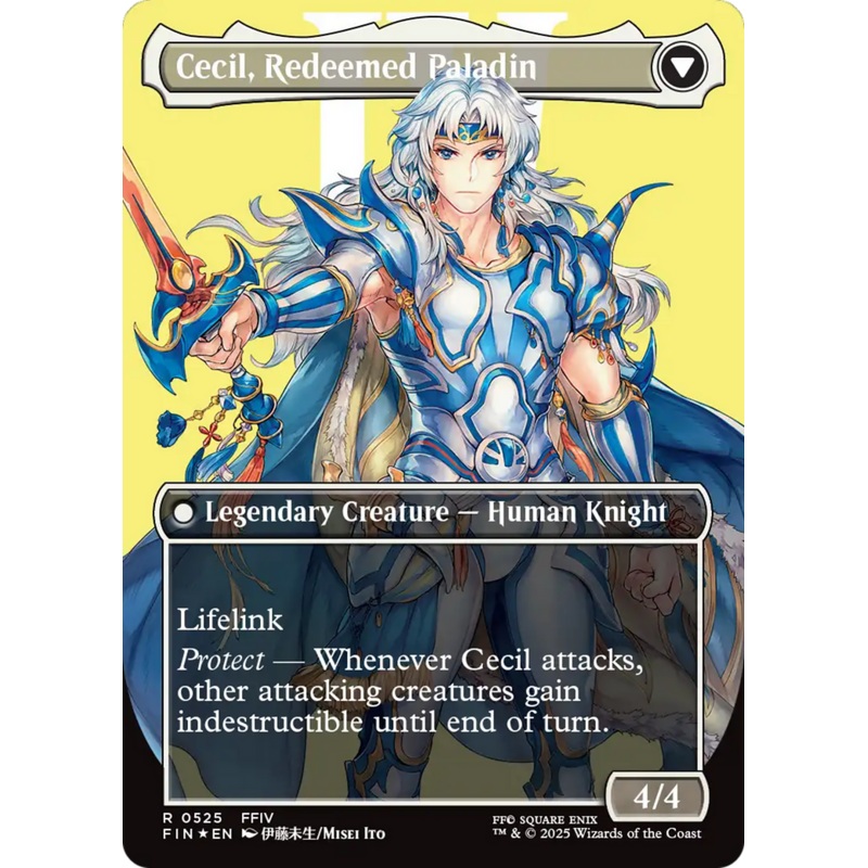 Cecil, Dark Knight // Cecil, Redeemed Paladin (FIN-525) - FINAL FANTASY (Borderless) Foil