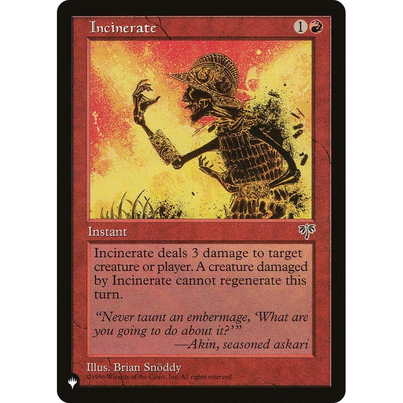 Incinerate [LIST]