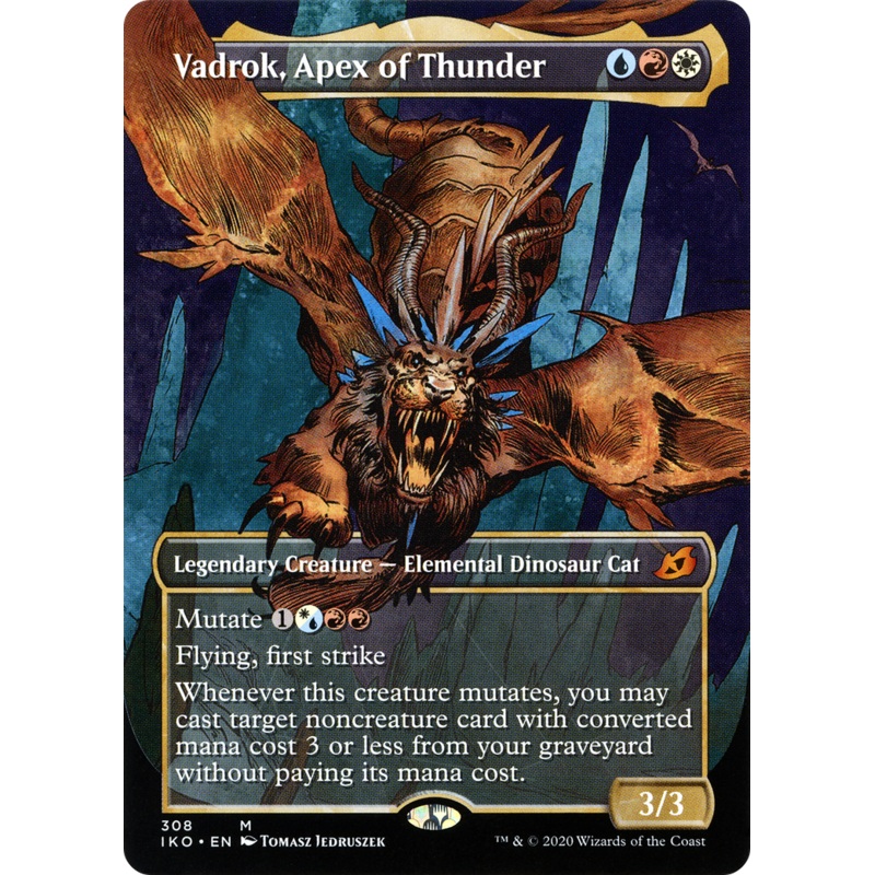 Vadrok, Apex of Thunder (IKO-308) - Ikoria: Lair of Behemoths: (Showcase) (Borderless) Foil