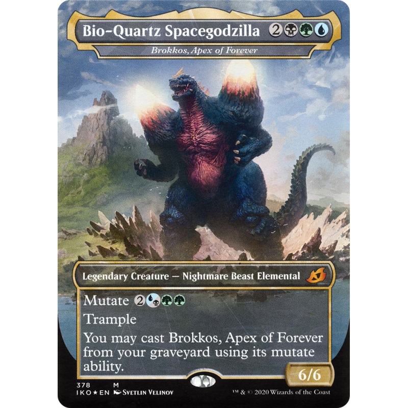 Brokkos, Apex of Forever (IKO-378) - Ikoria: Lair of Behemoths / Bio-Quartz Spacegodzilla (Borderless)