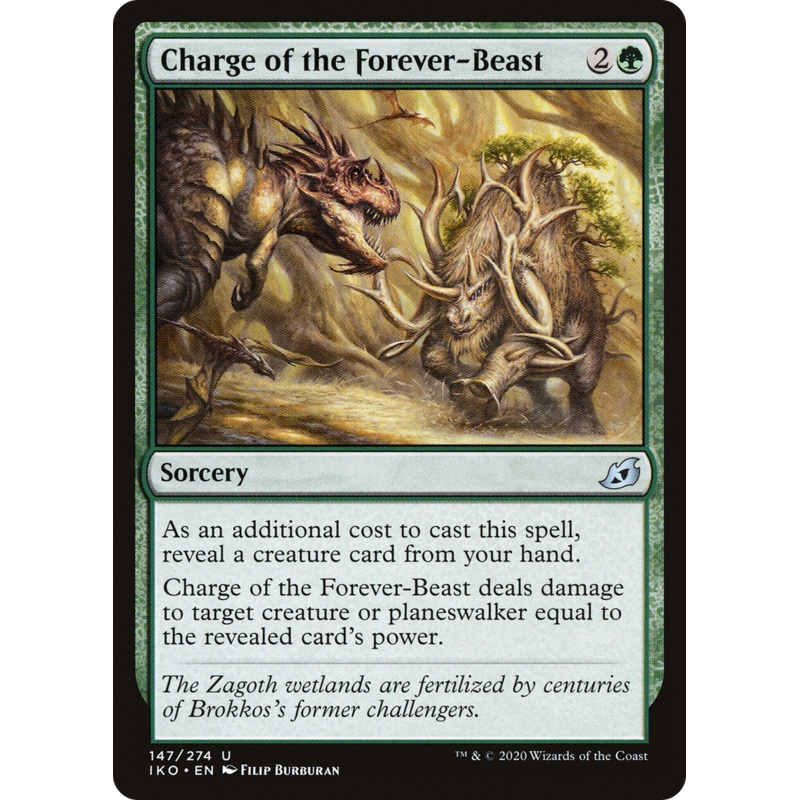 Charge of the Forever-Beast (IKO-147) - Ikoria: Lair of Behemoths Foil
