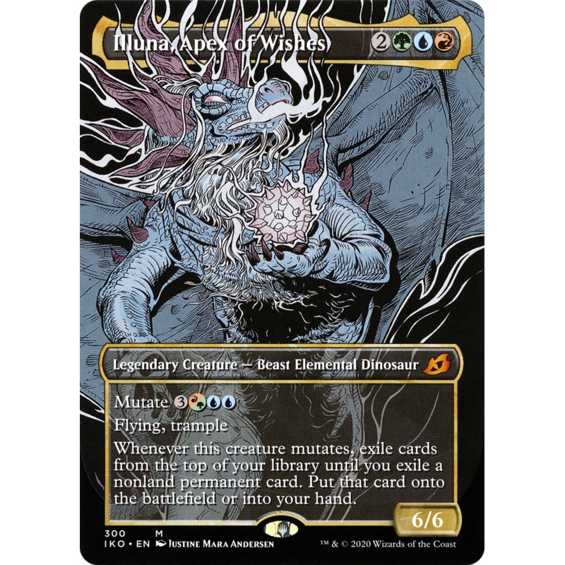 Illuna, Apex of Wishes (IKO-300) - Ikoria: Lair of Behemoths: (Showcase) (Borderless) Foil