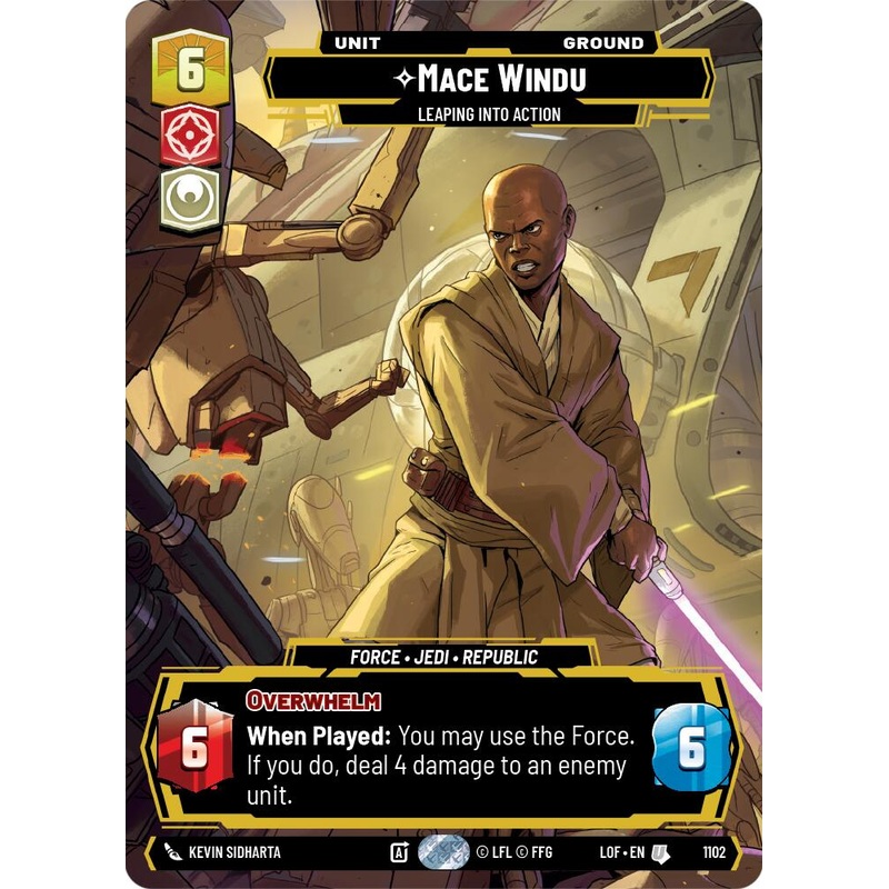 Mace Windu - Leaping into Action (Prestige Foil) [LOF - 1102]