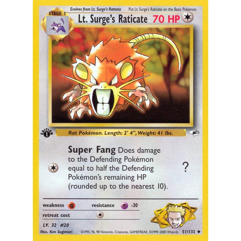 Lt. Surge's Raticate [G1 - 051/132]