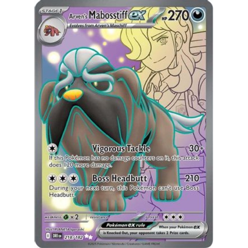 Arven's Mabosstiff ex 218/182  - Holofoil SV10 Destined Rivals - Ultra Rare