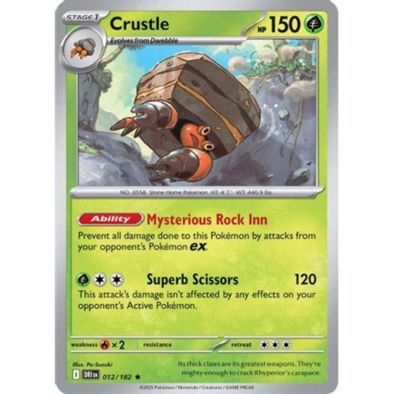 Crustle 012/182  - Reverse Holofoil SV10 Destined Rivals - Rare