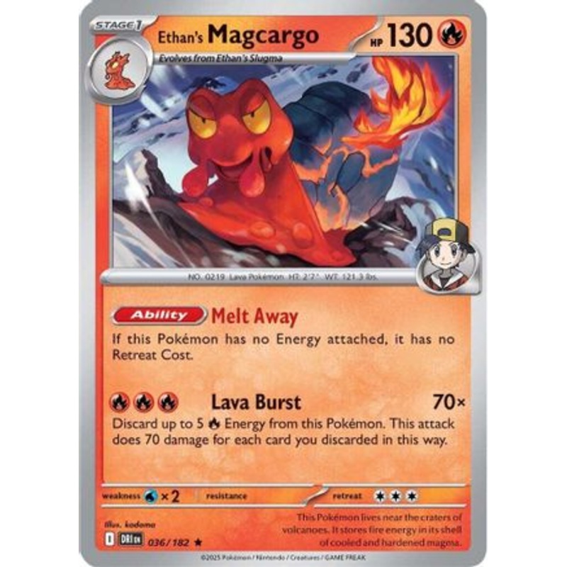 Ethan's Magcargo 036  - Reverse Holofoil SV10 Destined Rivals - Rare