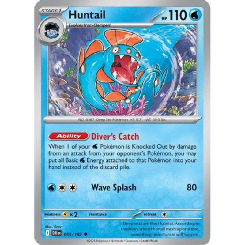 Huntail 055  - Reverse Holofoil SV10 Destined Rivals - Uncommon