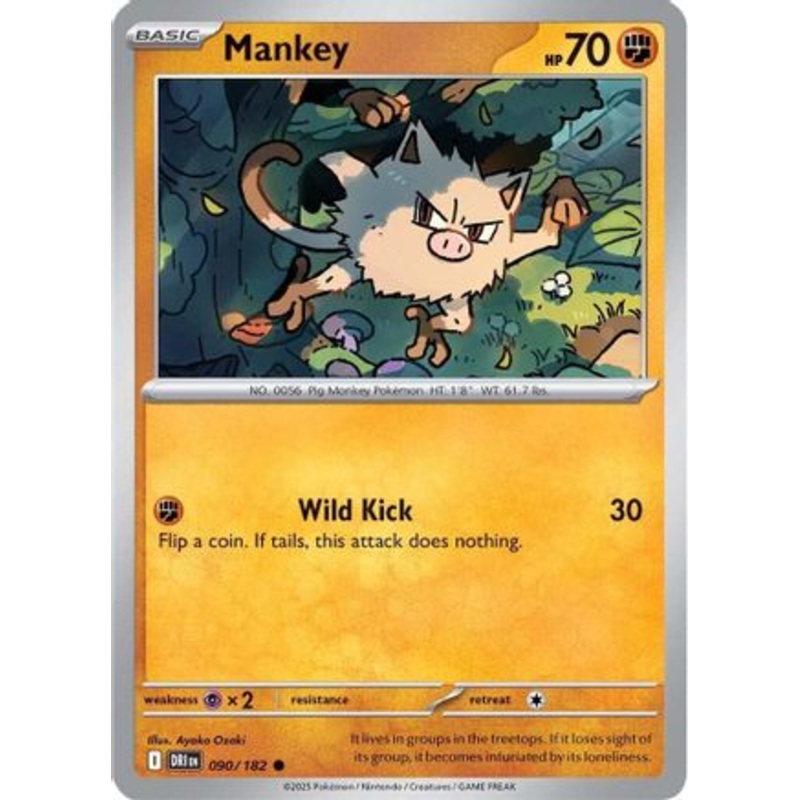 Mankey 090  - Reverse Holofoil SV10 Destined Rivals - Common