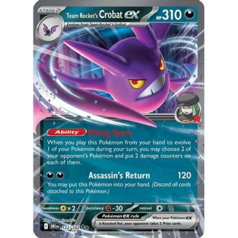 Team Rocket's Crobat ex 122/182  - Holofoil SV10 Destined Rivals - Double Rare