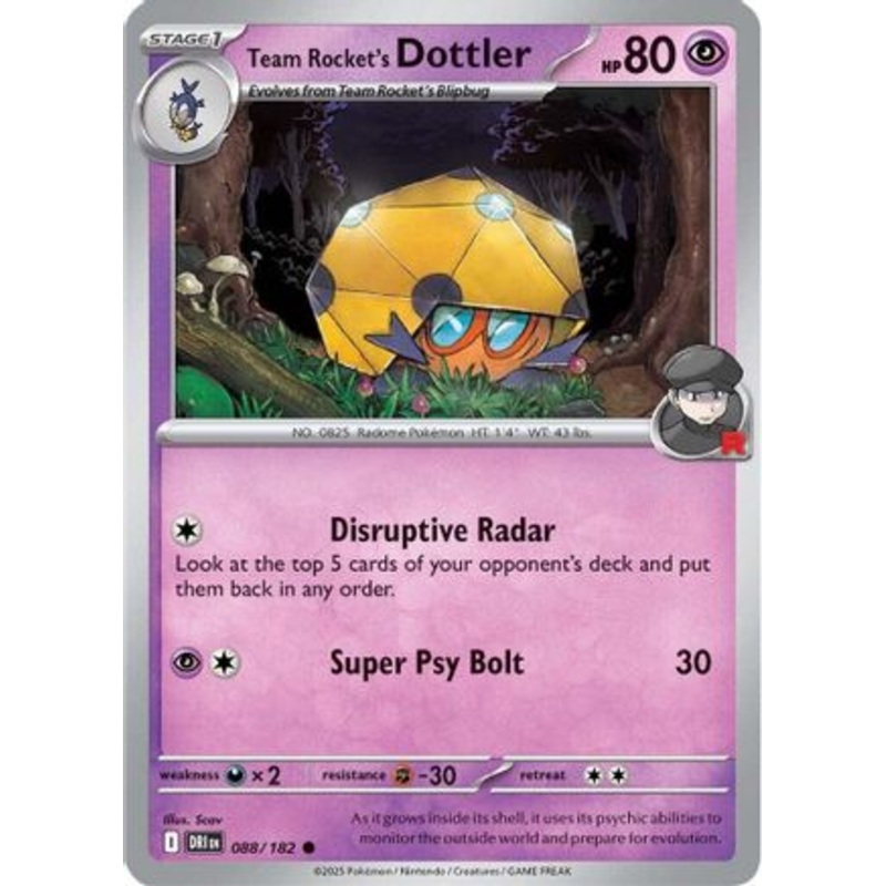 Team Rocket's Dottler 088  - Reverse Holofoil SV10 Destined Rivals - Common