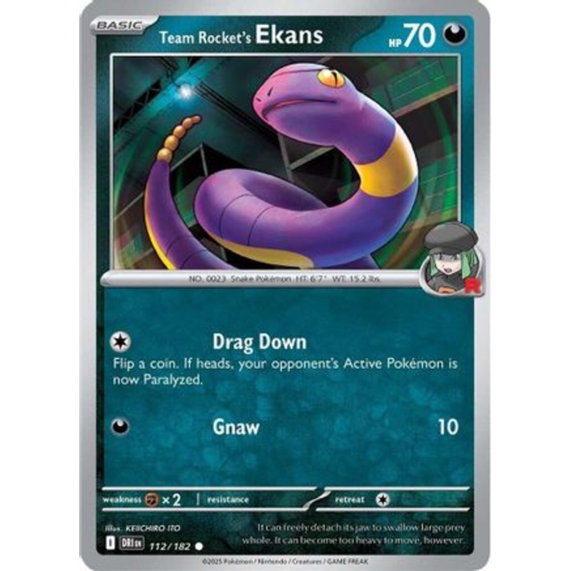 Team Rocket's Ekans 112  - Reverse Holofoil SV10 Destined Rivals - Common