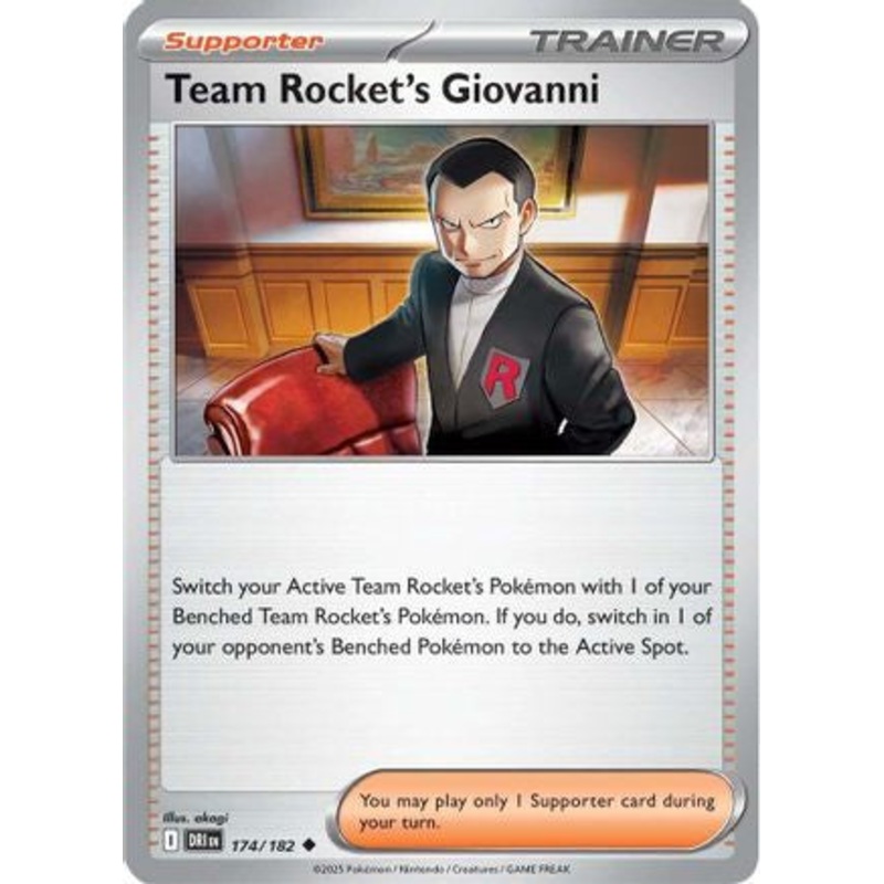 Team Rocket's Giovanni 174  - Reverse Holofoil SV10 Destined Rivals - Uncommon