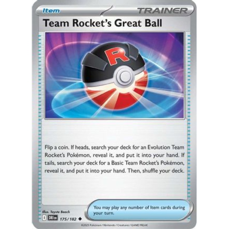 Team Rocket's Great Ball 175  - Reverse Holofoil SV10 Destined Rivals - Uncommon