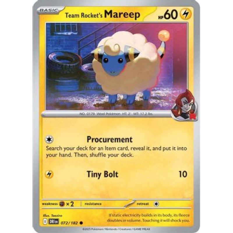 Team Rocket's Mareep 072  SV10 Destined Rivals - Common