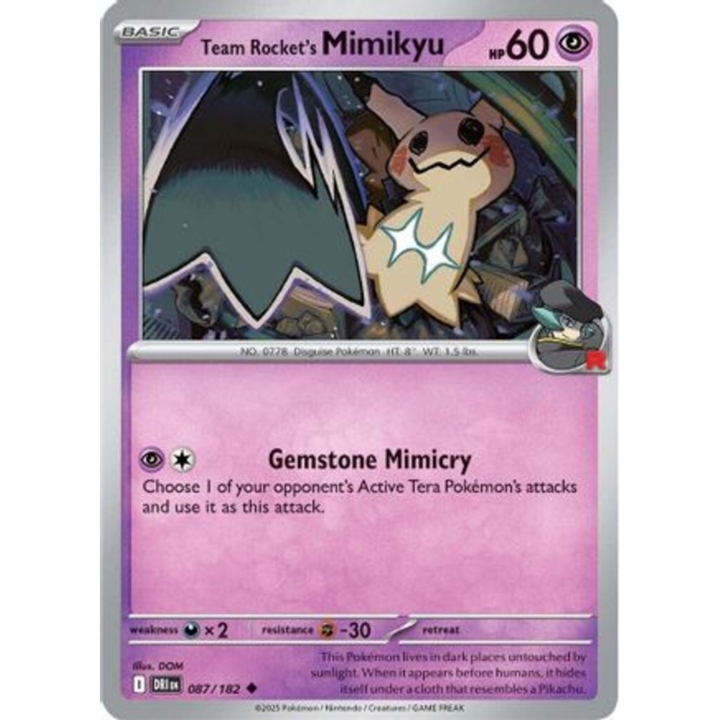 Team Rocket's Mimikyu 087  - Reverse Holofoil SV10 Destined Rivals - Uncommon