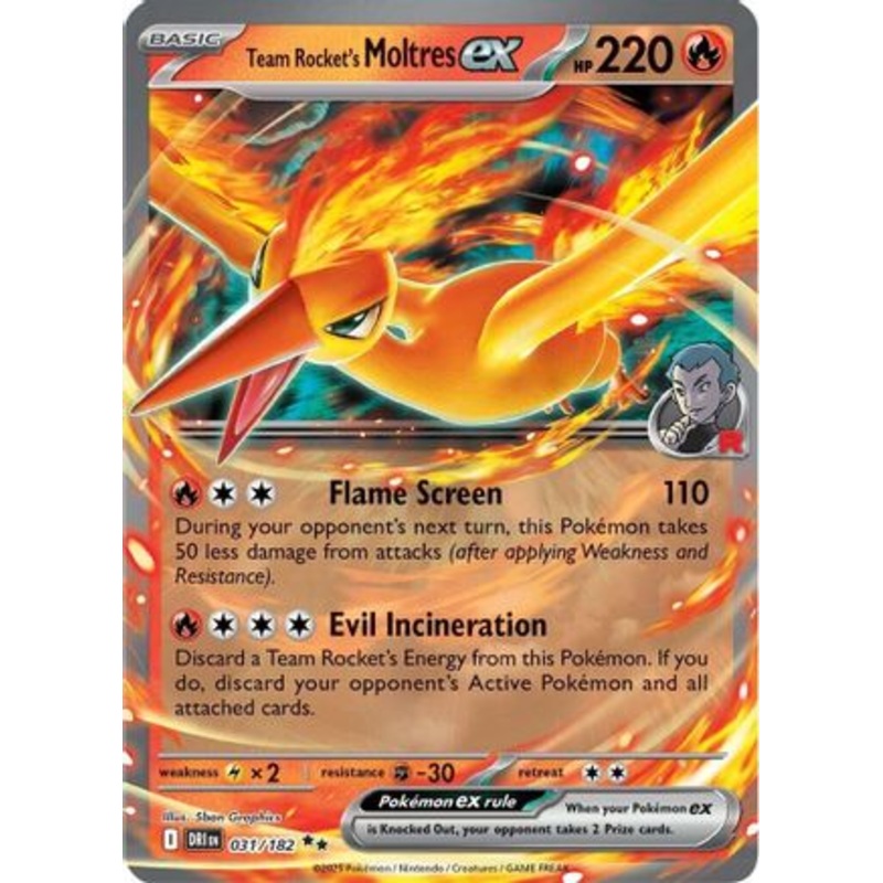 Team Rocket's Moltres ex 031  - Holofoil SV10 Destined Rivals - Double Rare