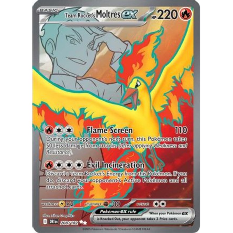 Team Rocket's Moltres ex 208/182  - Holofoil SV10 Destined Rivals - Ultra Rare