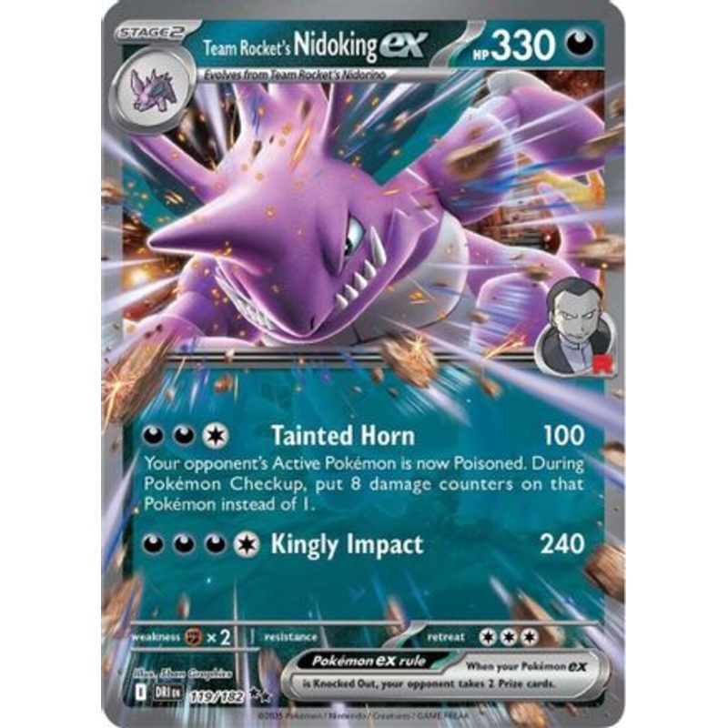 Team Rocket's Nidoking ex 119/182  - Holofoil SV10 Destined Rivals - Double Rare