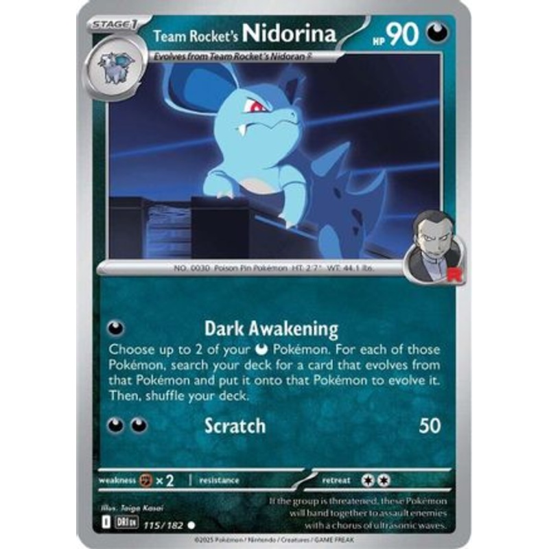 Team Rocket's Nidorina 115  - Reverse Holofoil SV10 Destined Rivals - Common