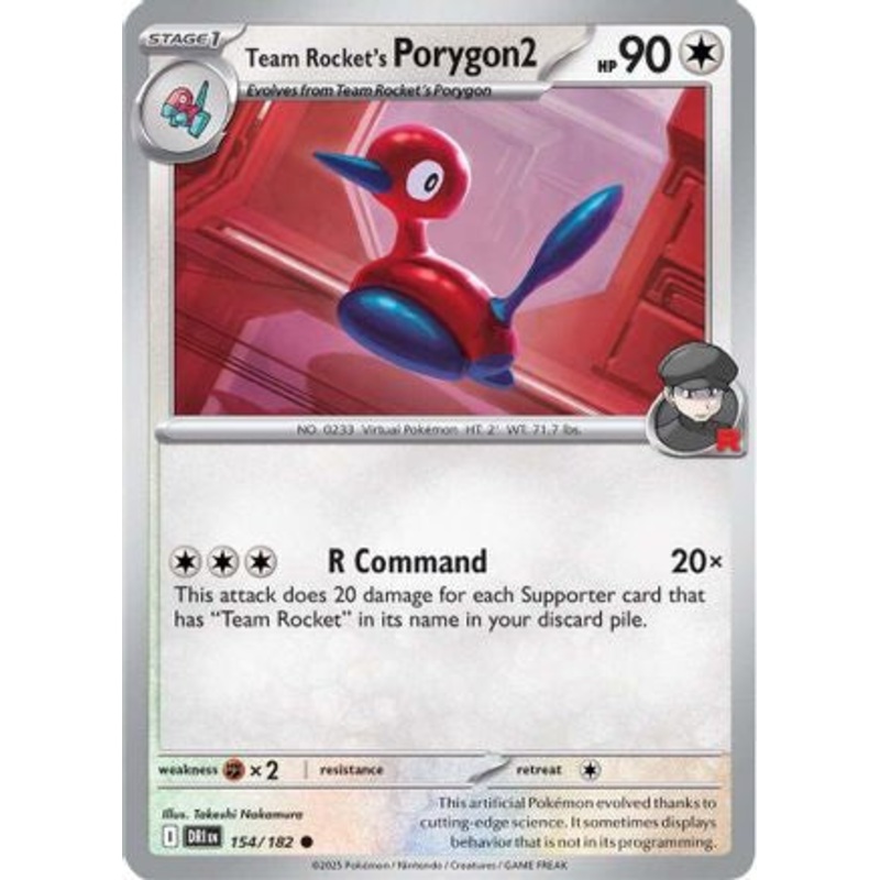 Team Rocket's Porygon2 154  - Reverse Holofoil SV10 Destined Rivals - Common