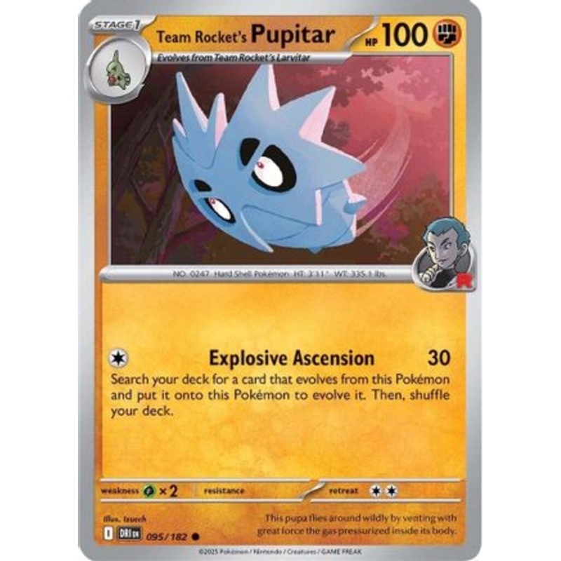 Team Rocket's Pupitar 095  SV10 Destined Rivals - Common