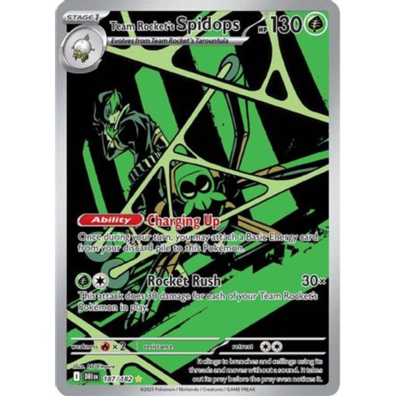 Team Rocket's Spidops 187/182  - Holofoil SV10 Destined Rivals - Illustration Rare