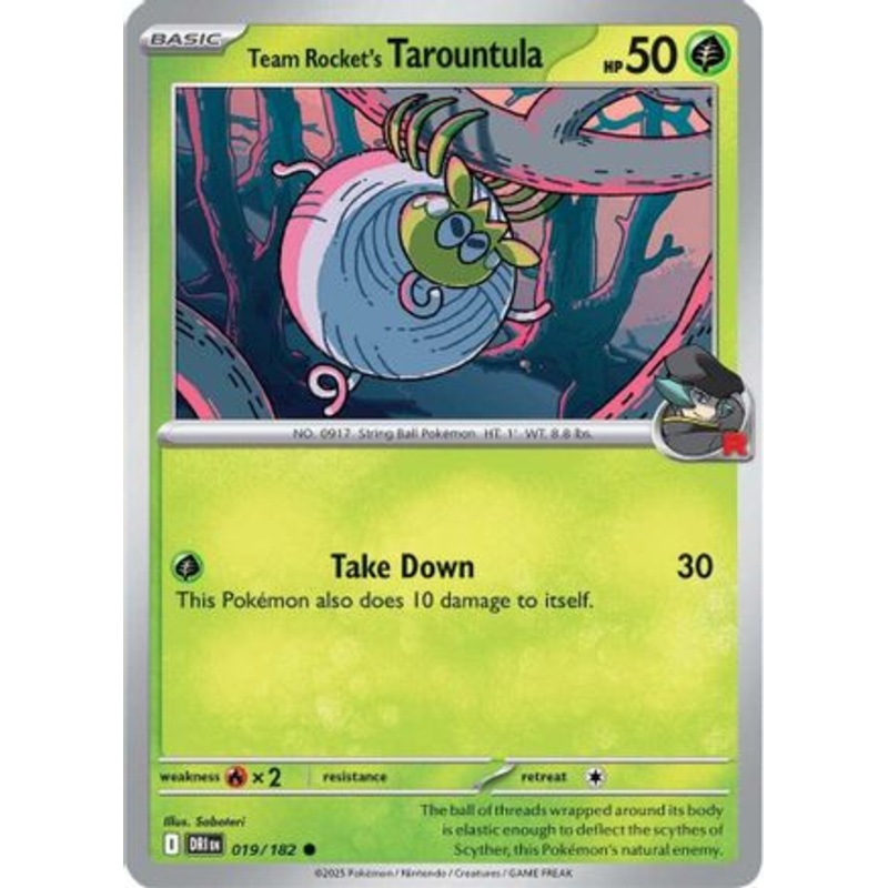 Team Rocket's Tarountula 019  - Reverse Holofoil SV10 Destined Rivals - Common