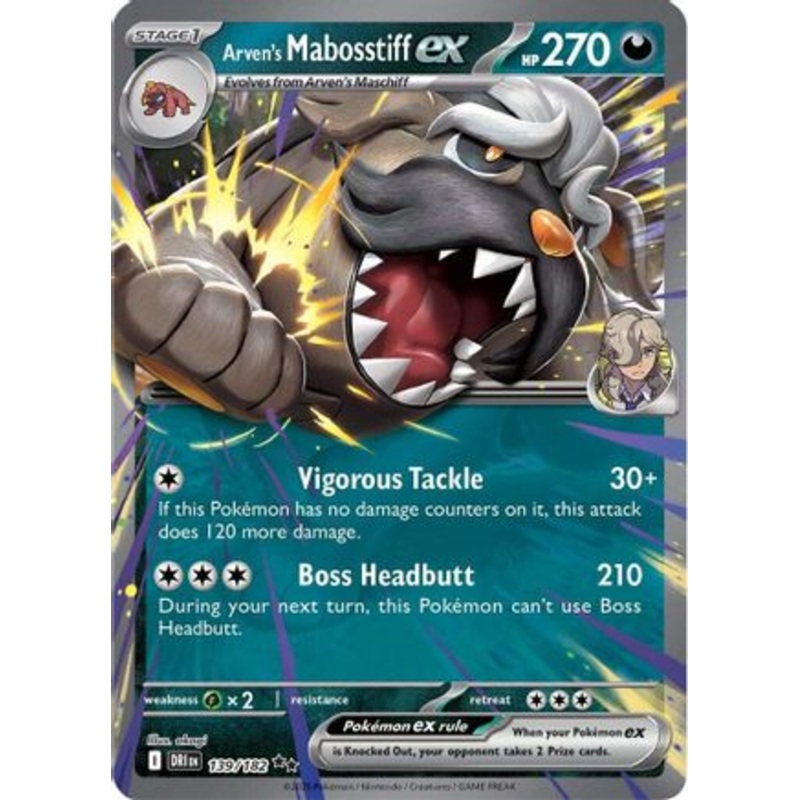 Arven's Mabosstiff ex 139/182  - Holofoil SV10 Destined Rivals - Double Rare