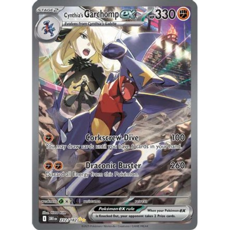 Cynthia's Garchomp ex 232/182  - Holofoil SV10 Destined Rivals - Special Illustration Rare