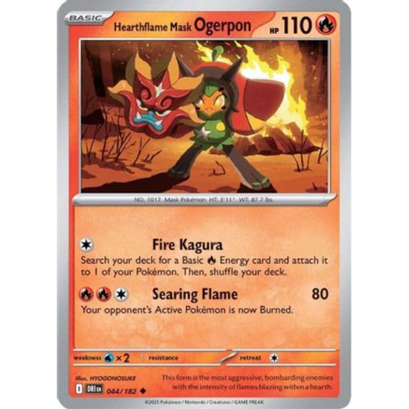 Hearthflame Mask Ogerpon 044  SV10 Destined Rivals - Uncommon