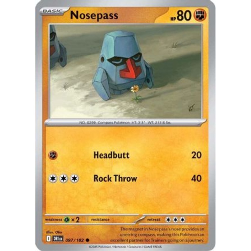 Nosepass 097  - Reverse Holofoil SV10 Destined Rivals - Common