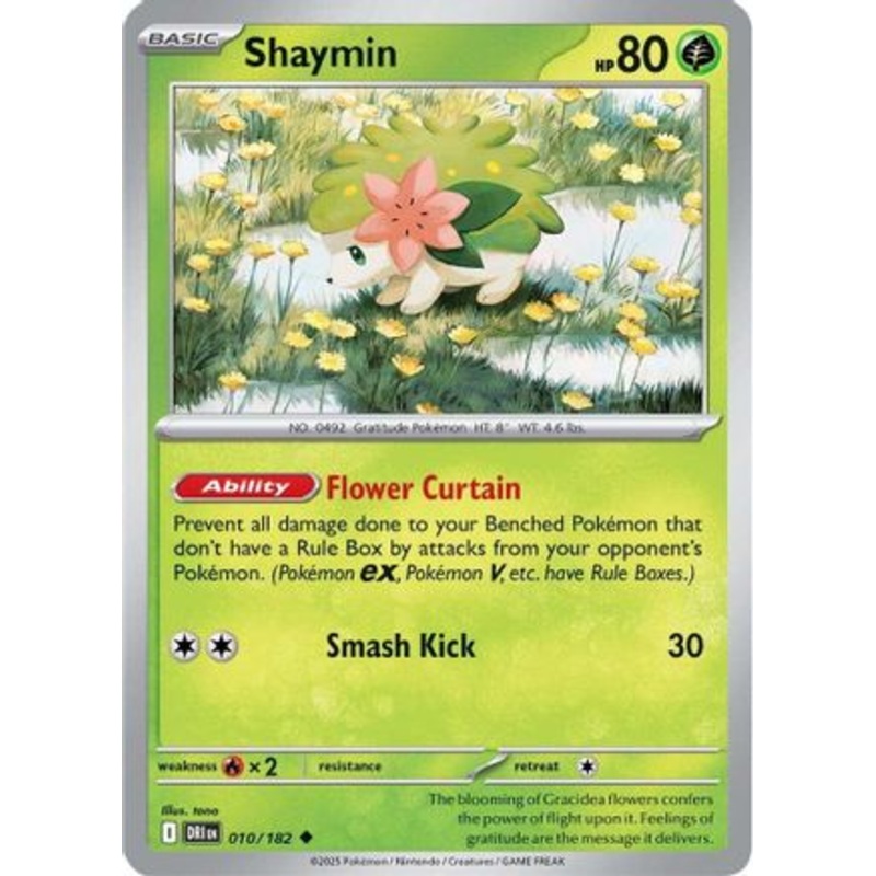 Shaymin 010/182  - Reverse Holofoil SV10 Destined Rivals - Uncommon