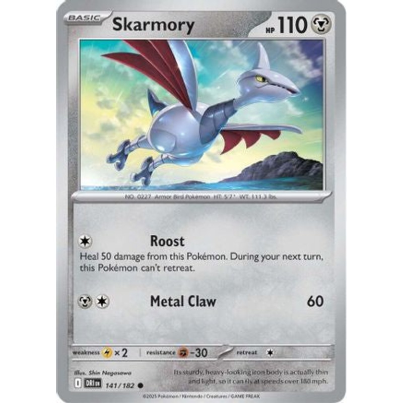 Skarmory 141  - Reverse Holofoil SV10 Destined Rivals - Common