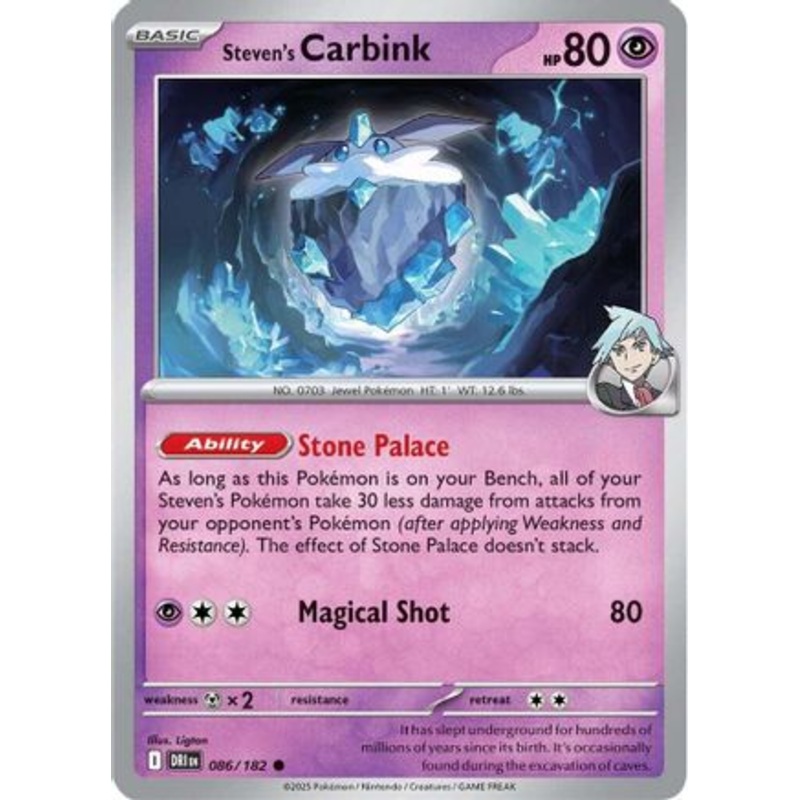 Steven's Carbink 086  - Reverse Holofoil SV10 Destined Rivals - Common