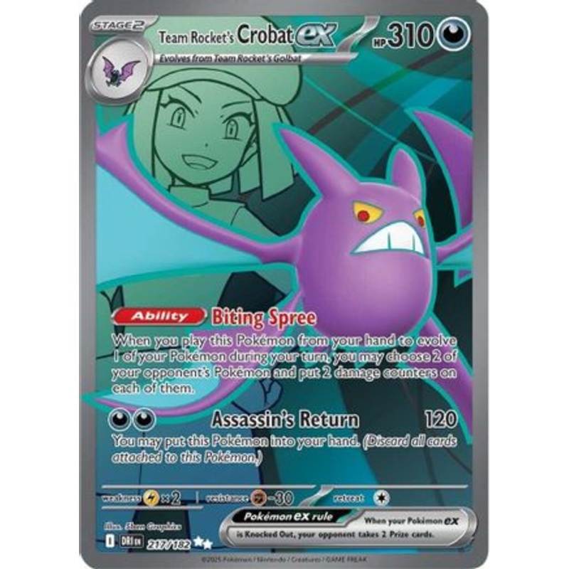 Team Rocket's Crobat ex 217/182  - Holofoil SV10 Destined Rivals - Ultra Rare