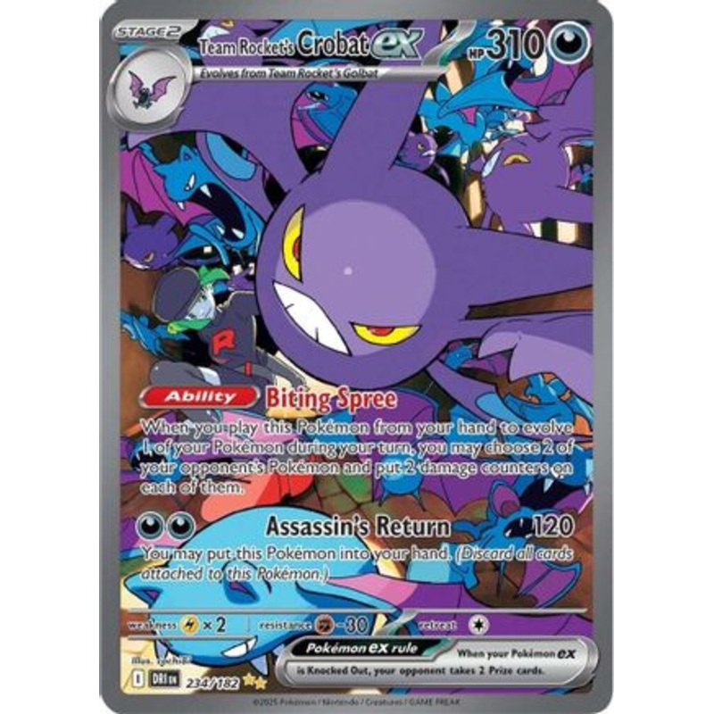 Team Rocket's Crobat ex 234/182  - Holofoil SV10 Destined Rivals - Special Illustration Rare