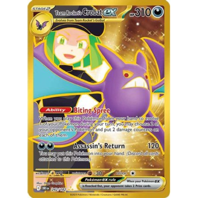 Team Rocket's Crobat ex 242/182  - Holofoil SV10 Destined Rivals - Hyper Rare