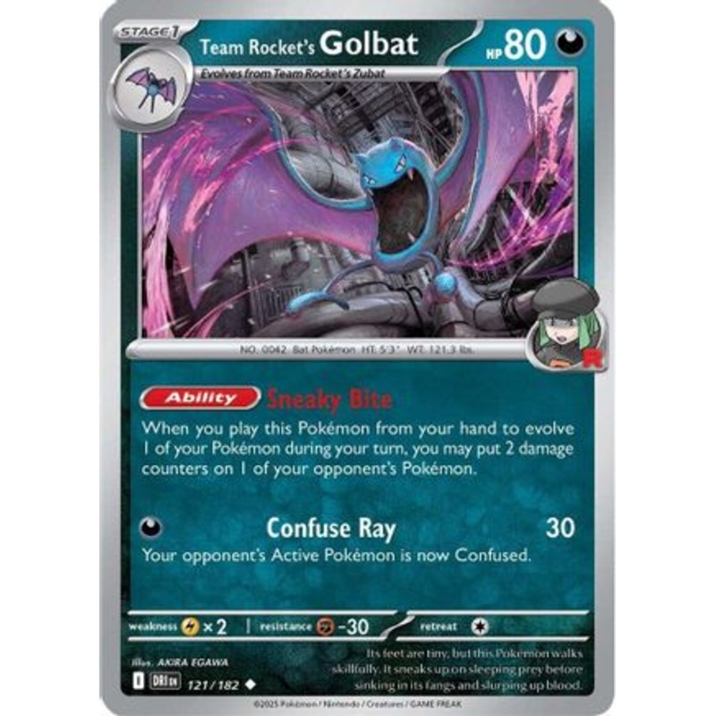 Team Rocket's Golbat 121  - Reverse Holofoil SV10 Destined Rivals - Uncommon