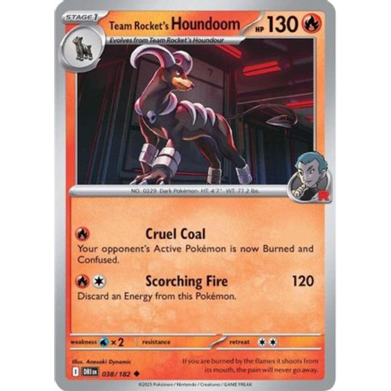 Team Rocket's Houndoom 038/182  - Reverse Holofoil SV10 Destined Rivals - Uncommon