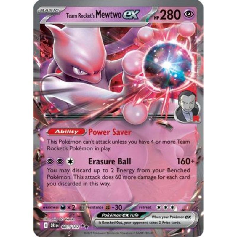 Team Rocket's Mewtwo ex 081/182  - Holofoil SV10 Destined Rivals - Double Rare