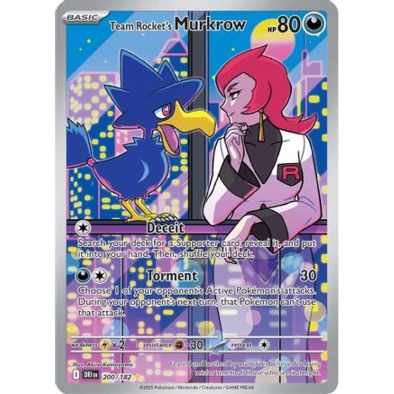 Team Rocket's Murkrow 200/182  - Holofoil SV10 Destined Rivals - Illustration Rare