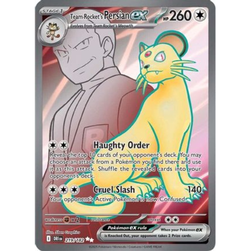 Team Rocket's Persian ex 219/182  - Holofoil SV10 Destined Rivals - Ultra Rare