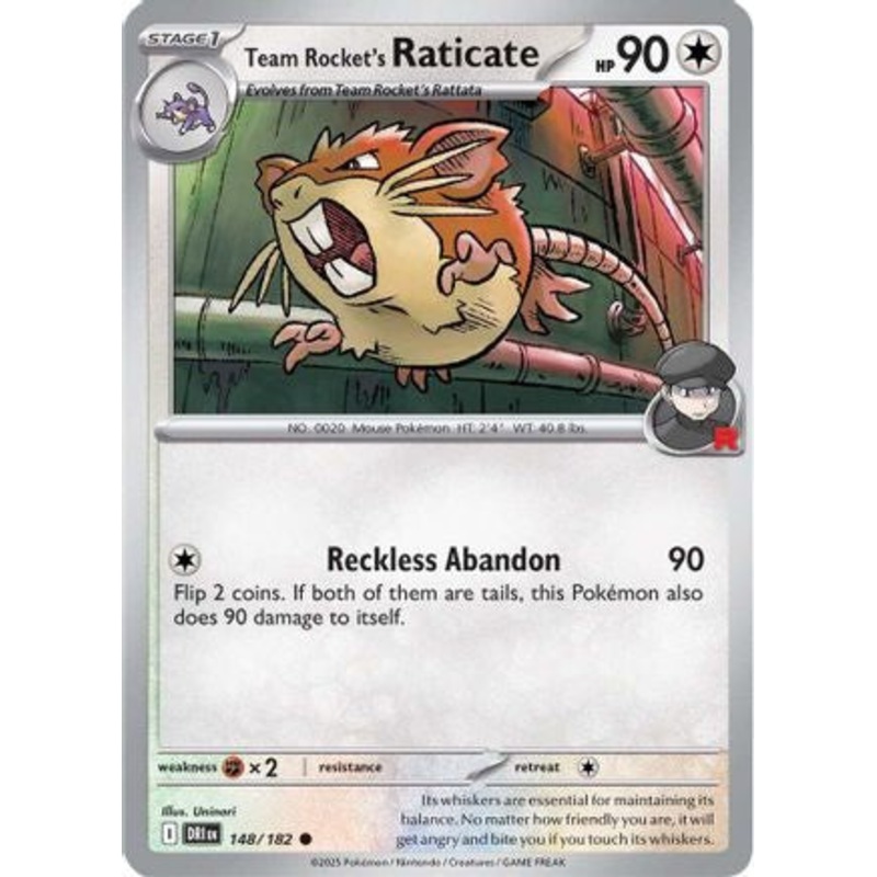 Team Rocket's Raticate 148/182  SV10 Destined Rivals - Common