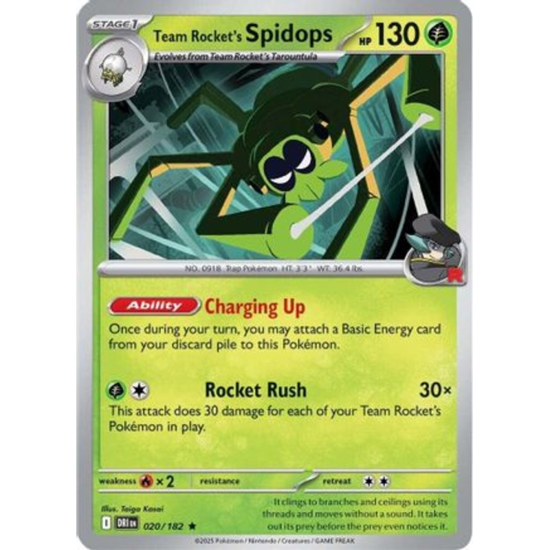 Team Rocket's Spidops 020/182  - Holofoil SV10 Destined Rivals - Rare