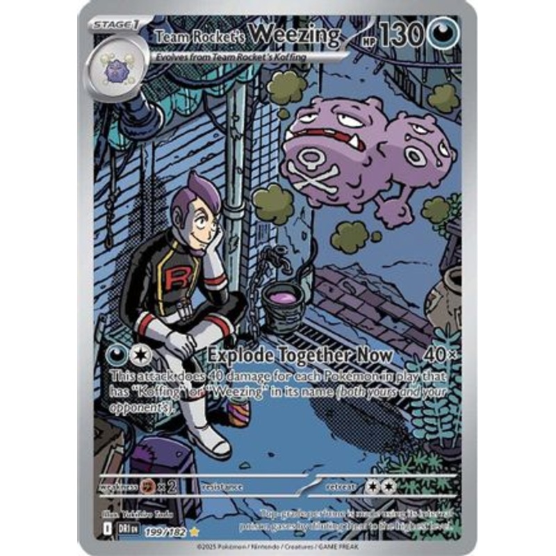 Team Rocket's Weezing 199/182  - Holofoil SV10 Destined Rivals - Illustration Rare