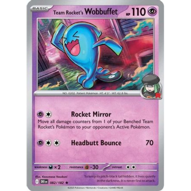 Team Rocket's Wobbuffet 082  - Holofoil SV10 Destined Rivals - Rare